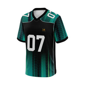 Maillots de football américain personnalisés de haute qualité, respirants, à manches courtes, unisexes, grandes tailles, 100 % polyester mesh, pour 4 matchs. - Product Image 3