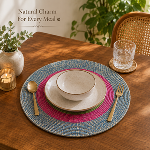 Set de table minimaliste en jonc de mer, écologique, en fibres naturelles, fait main, durable, pour cuisine et café - Product Image 2