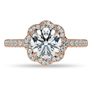 Anillo de compromiso, aniversario o boda, elegante y moderno, de oro de 14k/18k, con halo retorcido, diamante brillante cultivado en laboratorio, certificado IGI, estilo catedral. - Product Image 5