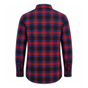Camisas de Franela de Cuello Alto para Hombre, Invierno, Sólidas, Ecológicas, Transpirables, Antiarrugas, de Secado Rápido, Gruesas, Manga Larga, Rojas, Poliéster/Algodón - Product Image 3