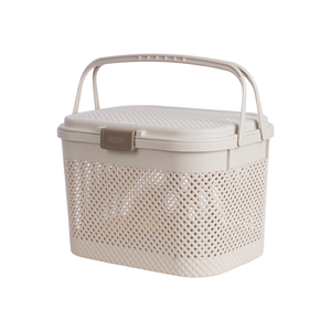 HOKORI Handmade Plastic Storage <b>Basket</b> <b>Lid</b> Eco-Friendly Modern Organizer Home Decoration Laundry Toy Storage - Product Image 3