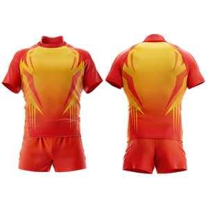 Ensembles d'uniformes de rugby en polyester imprimés par transfert thermique, personnalisés, confortables et respirants, grandes tailles, collection 2026, vente en gros, Front League - Product Image 3