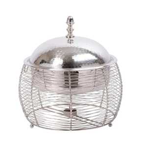 Casserole artisanale en nacre avec garniture en laiton doré, pot isotherme en acier inoxydable, bol de service luxueux pour aliments - Product Image 6