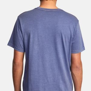 Camiseta de Algodón Azul para Hombre, Manga Corta, Cuello Redondo, con Bolsillo, Corte Holgado Informal, Tejido de Color Sólido, Ecológica, Transpirable, Estilo Hip Hop - Product Image 6