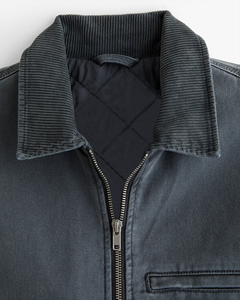 Chaqueta de Mezclilla Personalizada con Cierre, Color Sólido, Algodón Recubierto, Lavada, Transpirable, Ecológica, con Bolsillo Frontal, Estilo Urbano para Hombre - Product Image 5