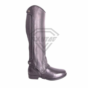 Hot Selling Professional Leather Material Customized Logo Printing Light Weight Unisex High <b>Half</b> Horse Riding <b>Chaps</b> Cheap Price - Product Image 3