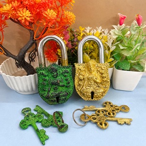 Hanuman Design <b>Padlock</b> Antique Patina <b>Padlock</b> High Selling Beautifully Ornaments Antique Handcrafted Solid Hanuman Brass <b>Padlock</b> - Product Image 4