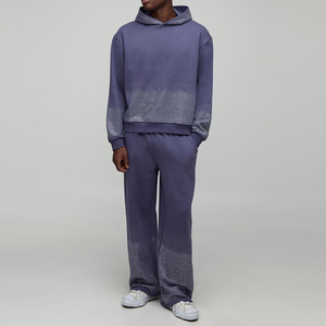 Survêtement en strass OEM ODM, design personnalisé, haute qualité, prix d'usine, doux, léger, confortable, vêtements streetwear tendance - Product Image 1
