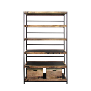 Estantería Industrial con Estantes de Madera Maciza y Estructura Metálica, Estantería Abierta de 6 Niveles para Decoración de Hogar, Oficina y Sala de Estar - Product Image 5