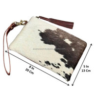 Dompet Clutch Wanita desainer kulit sapi asli buatan tangan berkualitas tinggi & kantung rumbai & gelang kulit asli kustom