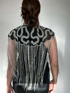 FQC Top Corto para Mujer con Pedrería y Flecos, Cuello Redondo, Estilo Baby Tee, para Salir - Product Image 2