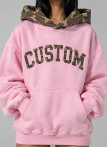 Sudadera con Capucha Oversize Unisex de Algodón Sólido Personalizada, Estilo Hip Hop, Anti-Pilling, Blanca, con Bolsillos y Detalles en Relieve/Reflejantes - Product Image 3