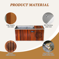 Baño de Hidromasaje Frío para Jardín, Acero Inoxidable 316SS, Bañera de Hielo, Cedro Rojo, WiFi Inteligente, Enfriador UKCA, DDP Reino Unido, para Estudio de Bienestar, Gimnasio en Casa