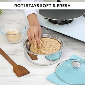 Stainless <b>Steel</b> Round Casserole <b>Pot</b> With Lid 24cm Durable Minimalist Design For Gas - Product Image 6