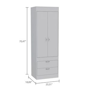 Alabama Armoire One <b>Large</b> Cabinet with Two Drawers Elegant <b>Wardrobe</b> Design - Product Image 5