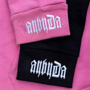 Sudadera con capucha pesada personalizable OEM Y2K con cremallera completa para hombre, estilo Hip Hop Streetwear, con logo bordado y estampado en relieve, ideal para invierno. - Product Image 4