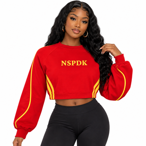 Sudadera de la Hermandad NSPDK, Sudadera Informal de Algodón para Mujer, Cuello Redondo, Jersey Bordado, Suéter de Punto - Product Image 1