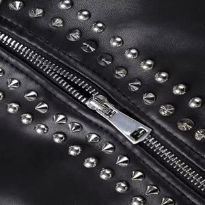 แจ็คเก็ตหนังประดับคริสตัลคุณภาพสูงสำหรับทุกเพศ คอตั้ง สไตล์ใหม่ แขนยาว เสื้อกันหนาวอุ่นๆ สำหรับฤดูหนาว ปรับแต่งด้านหน้าได้ - Product Image 3