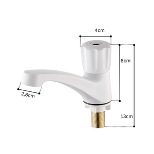 Wholesale Basin Faucet White ABS Knob <b>Handle</b> Brass Thread Bathroom Washroom Single Cold <b>Tap</b> Lavabo Faucet KSLA-15T3 KSN VietNam - Product Image 2