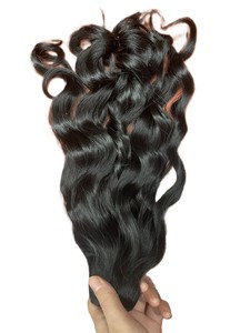 Cheveux humains naturels indiens bruts ondulés de 18 pouces, provenant d'un seul donneur, noir brun naturel - Product Image 3