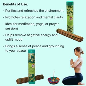 ธูปแท้ทำมือจากเนปาล ทิเบตกรีนทารา กลิ่นไม้จันทน์ ขนาด 8 นิ้ว เป็นมิตรต่อสิ่งแวดล้อม คุณภาพเยี่ยม เหมาะสำหรับใช้ในบ้านช่วงฤดูใบไม้ผลิและฤดูใบไม้ร่วง - Product Image 6