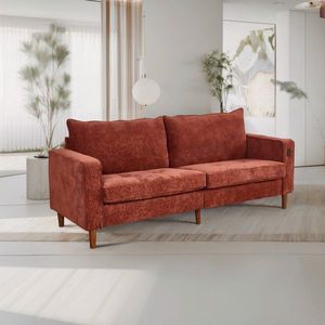 Light Brown Corduroy Modern Style Solid Color Multi-Person Sofa for Living Room Includes USB Interface - Product Image 2