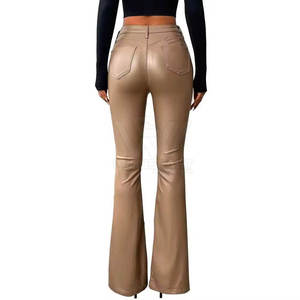 Top Quality Unique Design Leather Women's Pants 2025 New Arrival <b>Low</b> MOQ Women Leather Pants - Product Image 3