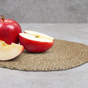 Set de table rond en jute tissé à la main, style bohème, naturel, écologique, résistant à la chaleur, décoration de table, fabriqué au Bangladesh - Product Image 3