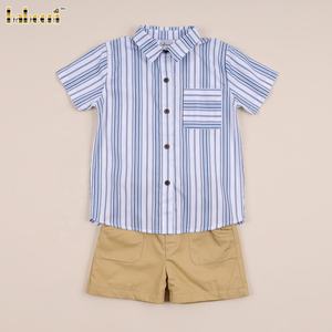 OTM เสื้อเชิ้ตลายทาง OEM OEC ชุดเสื้อผ้าเด็กผู้ชายทำจากผ้าฝ้าย100% BC1381 - Product Image 1