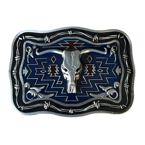 Boucle de ceinture ethnique western vintage en alliage de zinc argenté plaqué or antique pour hommes et femmes, style cowboy, boucle en métal - Product Image 4