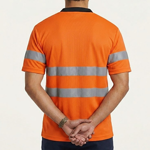 เสื้อกั๊กนิรภัยผู้ชาย แขนสั้น คอกลม โพลีเอสเตอร์ 100% ขายส่ง มาตรฐาน ANSI Class 2 แถบสะท้อนแสง LED ระบายอากาศได้ดี - Product Image 3