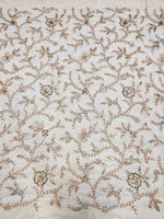 Tissu en tulle importé perlé fait main, le plus vendu, avec broderie 3D pour robes de mariée, tenues de soirée, en promotion