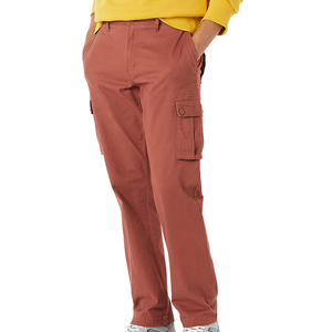 Pantalon cargo jaune moutarde pour homme, taille élastique, plusieurs poches, style décontracté, tissu en toile mi-lourd, respirant, pour l'automne - Product Image 2