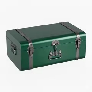 Coffre de rangement en métal rectangulaire avec couvercle, design industriel, organisateur d'outils, 1 couche, couvercle à charnières - Product Image 5