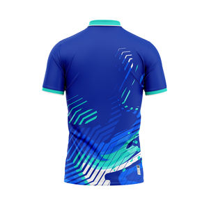 Ensembles de polo en spandex/polyester sans couture imprimé par sublimation personnalisée-Short à col ras du cou qui évacue la transpiration, extensible dans les quatre sens à séchage rapide - Product Image 4