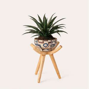 Modern Wood Plant Stand Handcrafted Solid Beech Wood Tripod Flower <b>Pot</b> <b>Holder</b> for Indoor Outdoor Home Office Decor - Product Image 1