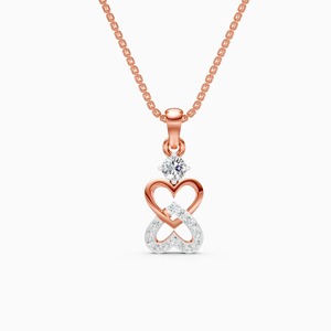 Daily Wear Lab Grown Diamond Round Heart <b>Infinity</b> Pendant 0.22 Ct In 9K Yellow White And <b>Rose</b> Gold - Product Image 1