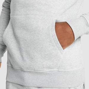 Sweat à capuche oversize pour homme en polyester/coton, uni, avec logo personnalisé, épaules tombantes, molleton épais, respirant et confortable pour l'hiver - Product Image 5