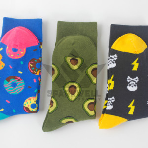 Crew <b>Socks</b> <b>Men</b> <b>Funny</b> Print Avocado Donut Burger Skull Music Sneaker Pattern Digital Printing Breathable Knitted Summer Casual - Product Image 5