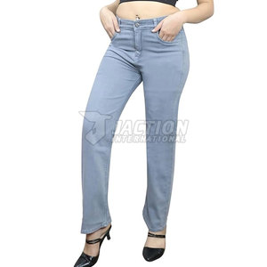 Pantalones vaqueros transpirables para mujer al por mayor con MOQ bajo, diseño personalizado, últimos modelos de pantalones vaqueros para mujer para venta en línea - Product Image 3