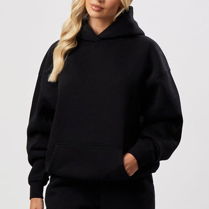 OEM Factory Women No <b>Strings</b> Heavy Winter Long Fleece Hoodie & Sweatshirt Custom Printed <b>Hoodies</b> with Front Logo Hooded Collar - Product Image 4