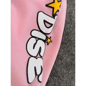 Women's Knitted Oversized Boxy Heavyweight <b>Cropped</b> Hoodie Black <b>Zip</b>-<b>up</b> with Embroidery Logo Autumn - Product Image 3