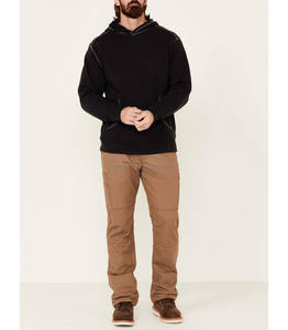 Sweat à capuche en polaire surdimensionné pour homme, blanc, brodé, avec surpiqûres teintes en uni, personnalisable par OEM - Product Image 2