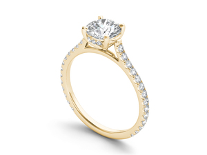 Anillo Solitario Aries Jewel con Diamante Cultivado en Laboratorio de 1 Quilate, Oro Sólido de 14K, Corte Brillante Redondo, para Uso Diario, Boda, Estilo Clásico - Product Image 3