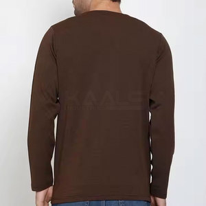 เสื้อยืดแขนยาวคอวี ผ้าฝ้ายถัก 100% สำหรับผู้ชาย ระบายอากาศได้ดี เป็นมิตรกับสิ่งแวดล้อม เนื้อผ้านุ่มสบาย เหมาะสำหรับทุกฤดูกาล - Product Image 3