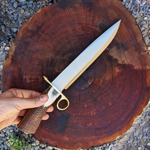 Couteau Bowie industriel A&M Enterprises en acier inoxydable, lame droite, manche en bois de cerf, couteau fixe pour le camping en plein air - Product Image 3
