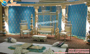 Balançoire de scène nocturne pour mariée, modèle de créateur en bois sculpté Mehndi, balançoire de mariage musulman, fonction Heena pour mariée, nouvelle collection - Product Image 3