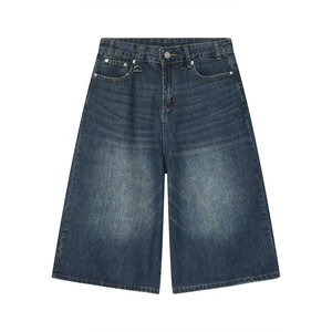 Custom <b>Men</b> Outfit Baggy Fit Dark Blue <b>Jeans</b> Short Half Pants Loose <b>Work</b> Shorts Fashion <b>Men's</b> Jorts Baggy Denim <b>Jean</b> Shorts <b>Men</b> - Product Image 2