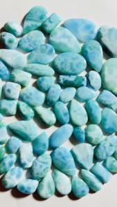 Gemas Naturales Trimurti Larimar, Forma Mixta, Efecto Óptico de Estrella, Gema Suelta, Patrón Océano Azul AAA, Pulido Suave, para Joyería - Product Image 3