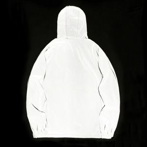 Vestes réfléchissantes de nuit, coupe-vent à double tissu, veste à capuche pour hommes, style hip-hop, imperméable, décontractée, pour l'automne, longueur standard - Product Image 1